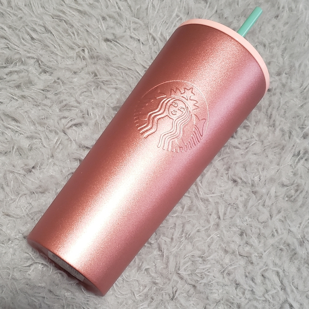 Starbucks Rose Gold Metallic Matte Tumbler 24 oz